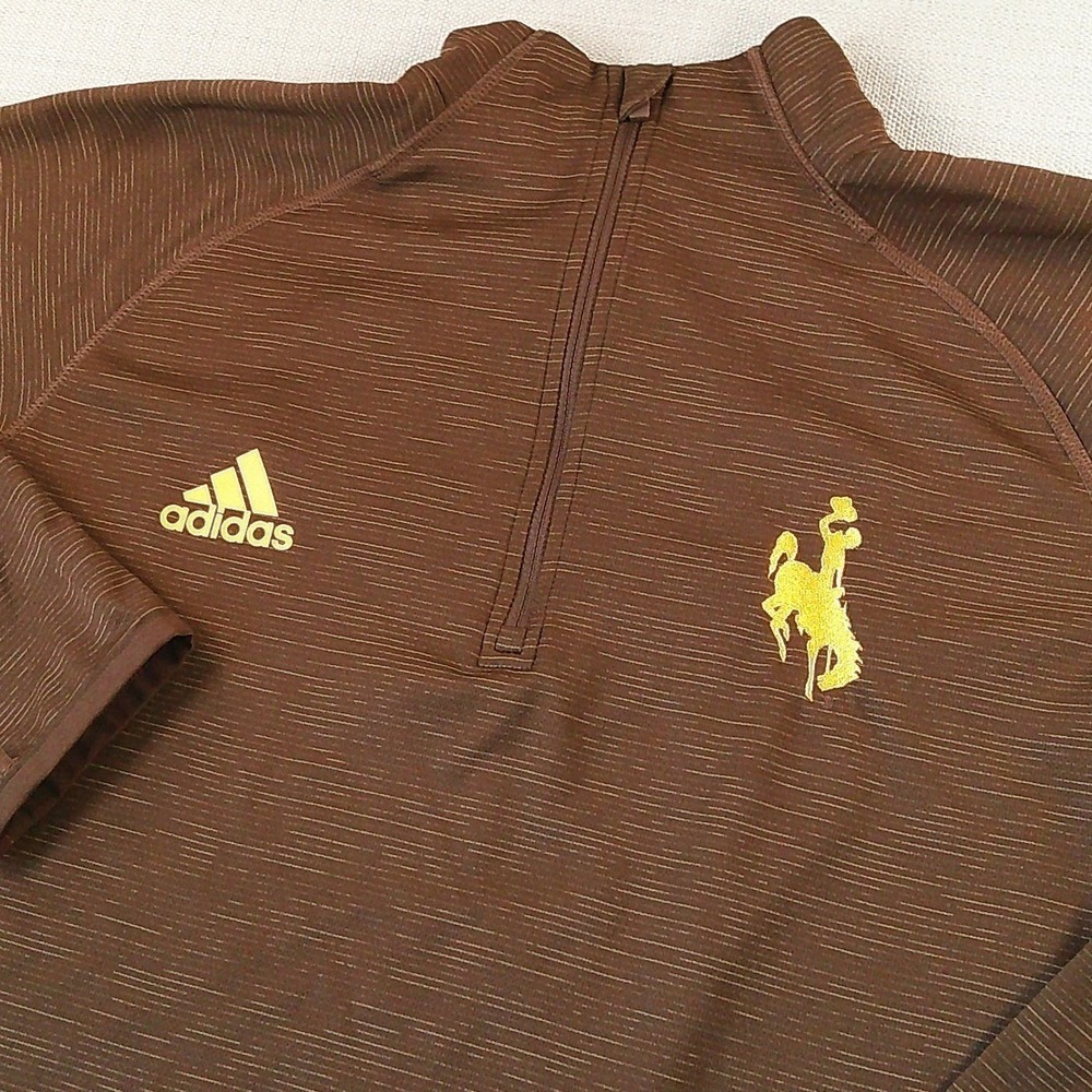 Adidas Wyoming Cowboys Quarter Zip Pullover Kids XL Brown NCAA Training Tops